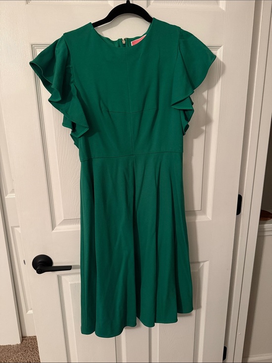 kate spade Dresses & Skirts - kate spade Emerald Green Ruffle-Sleeve Midi Dress